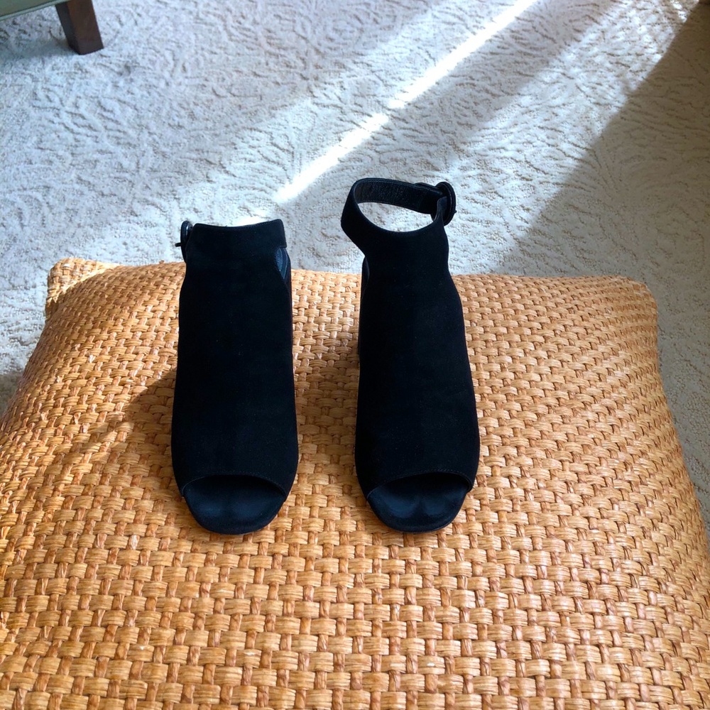Prada Suede Block Heel Sandals